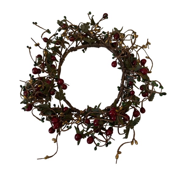Pip Berry Candle Ring Wreath Rustic Farmhouse Decor - Picture 4 of 6